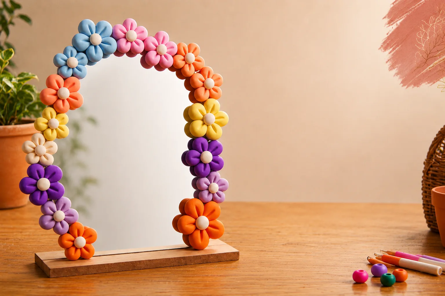Vibrant floral mirrors
